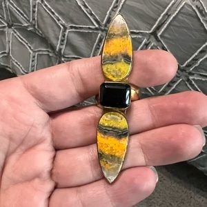 Alchemia gold bumblebee jasper crawler ring